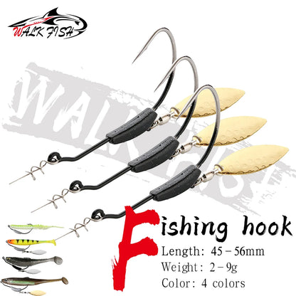 ウェイテッドフック スプーン付き 2〜9g 3本入 WALK FISH / ウォークフィッシュ