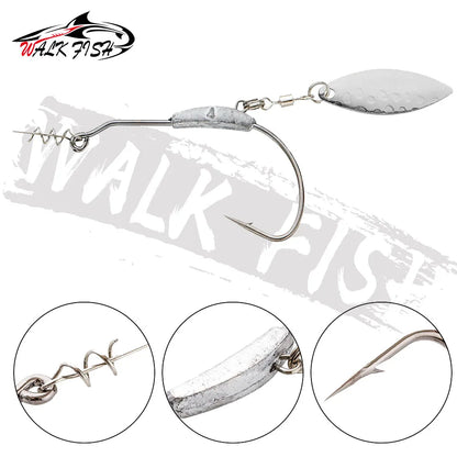 ウェイテッドフック スプーン付き 2〜9g 3本入 WALK FISH / ウォークフィッシュ