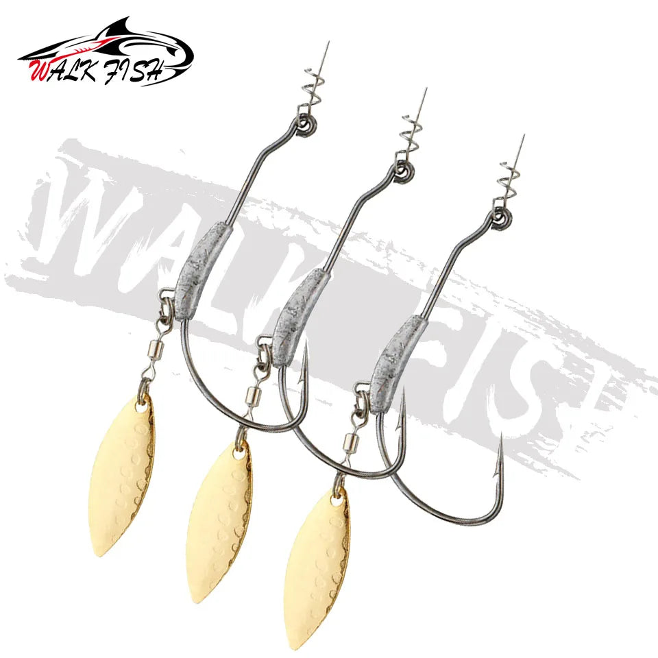 ウェイテッドフック スプーン付き 2〜9g 3本入 WALK FISH / ウォークフィッシュ