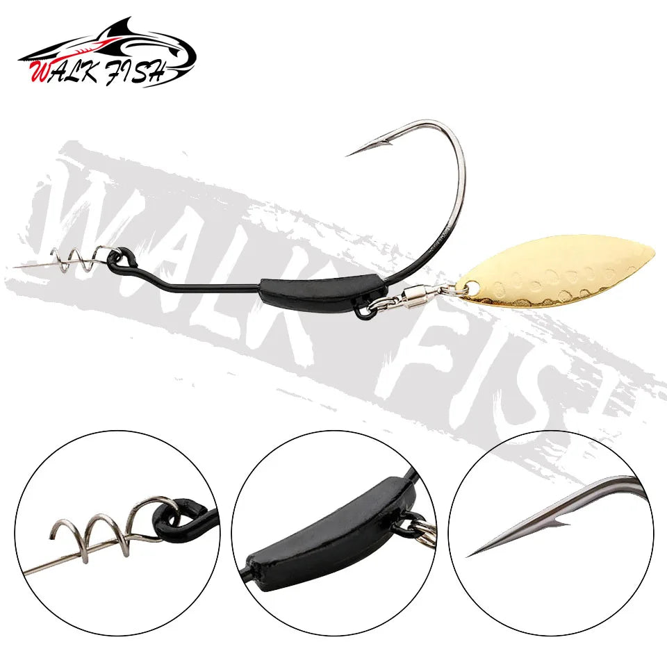 ウェイテッドフック スプーン付き 2〜9g 3本入 WALK FISH / ウォークフィッシュ