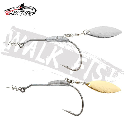 ウェイテッドフック スプーン付き 2〜9g 3本入 WALK FISH / ウォークフィッシュ
