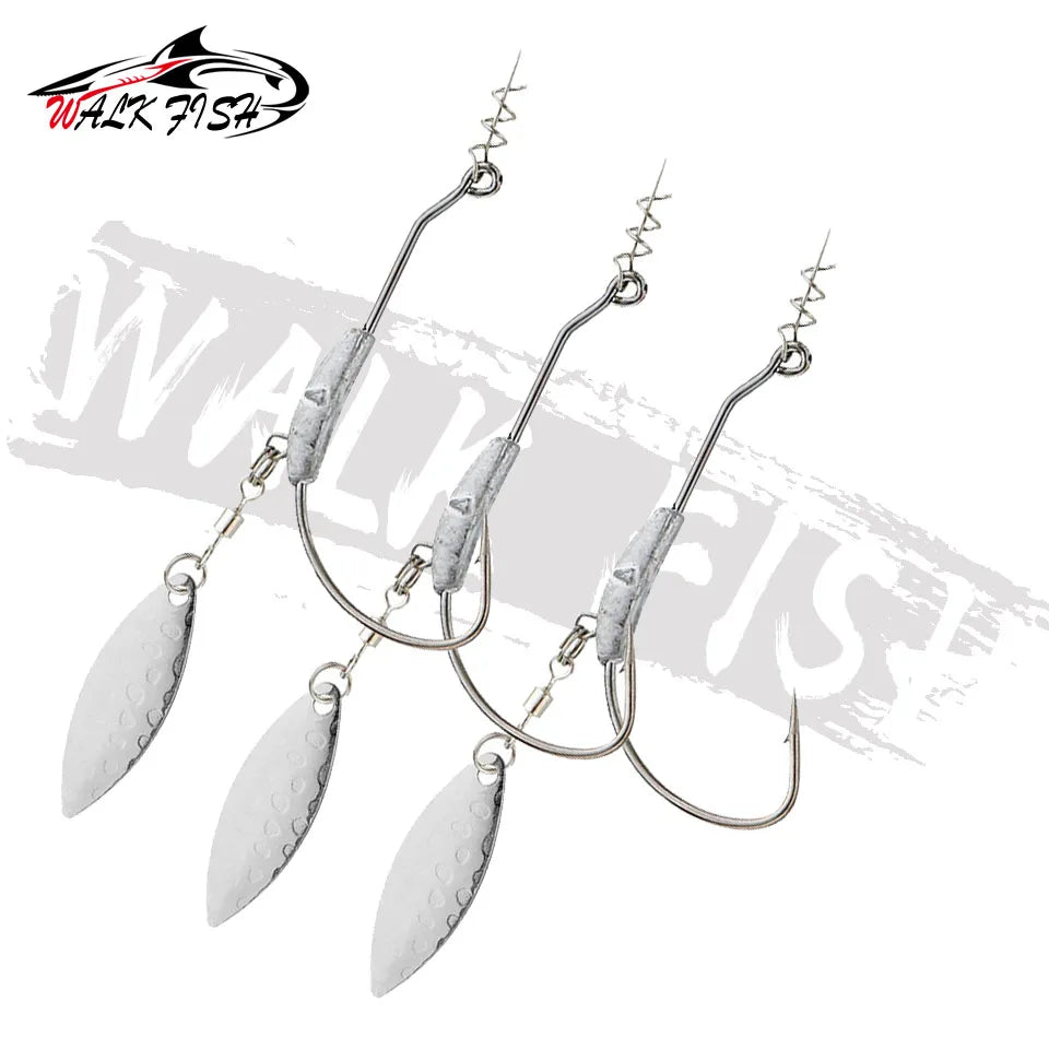 ウェイテッドフック スプーン付き 2〜9g 3本入 WALK FISH / ウォークフィッシュ