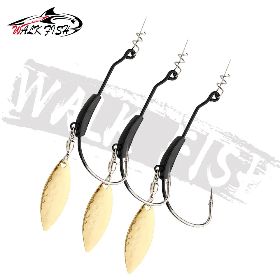 ウェイテッドフック スプーン付き 2〜9g 3本入 WALK FISH / ウォークフィッシュ