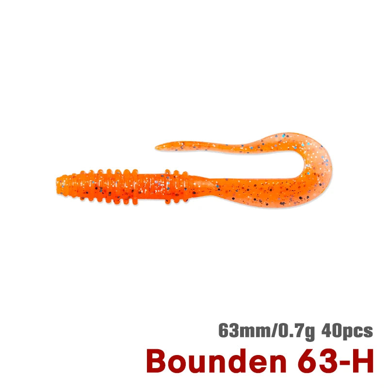 バウンデン グラブワーム 63mm/0.7g 40本入り TSURINOYA / ツリノヤ