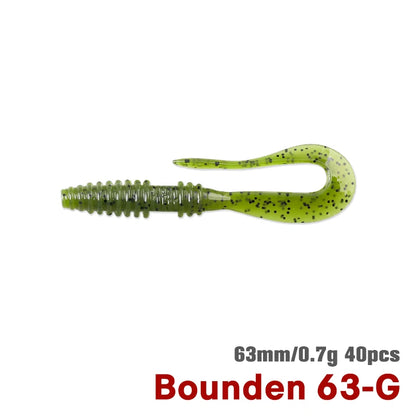 バウンデン グラブワーム 63mm/0.7g 40本入り TSURINOYA / ツリノヤ