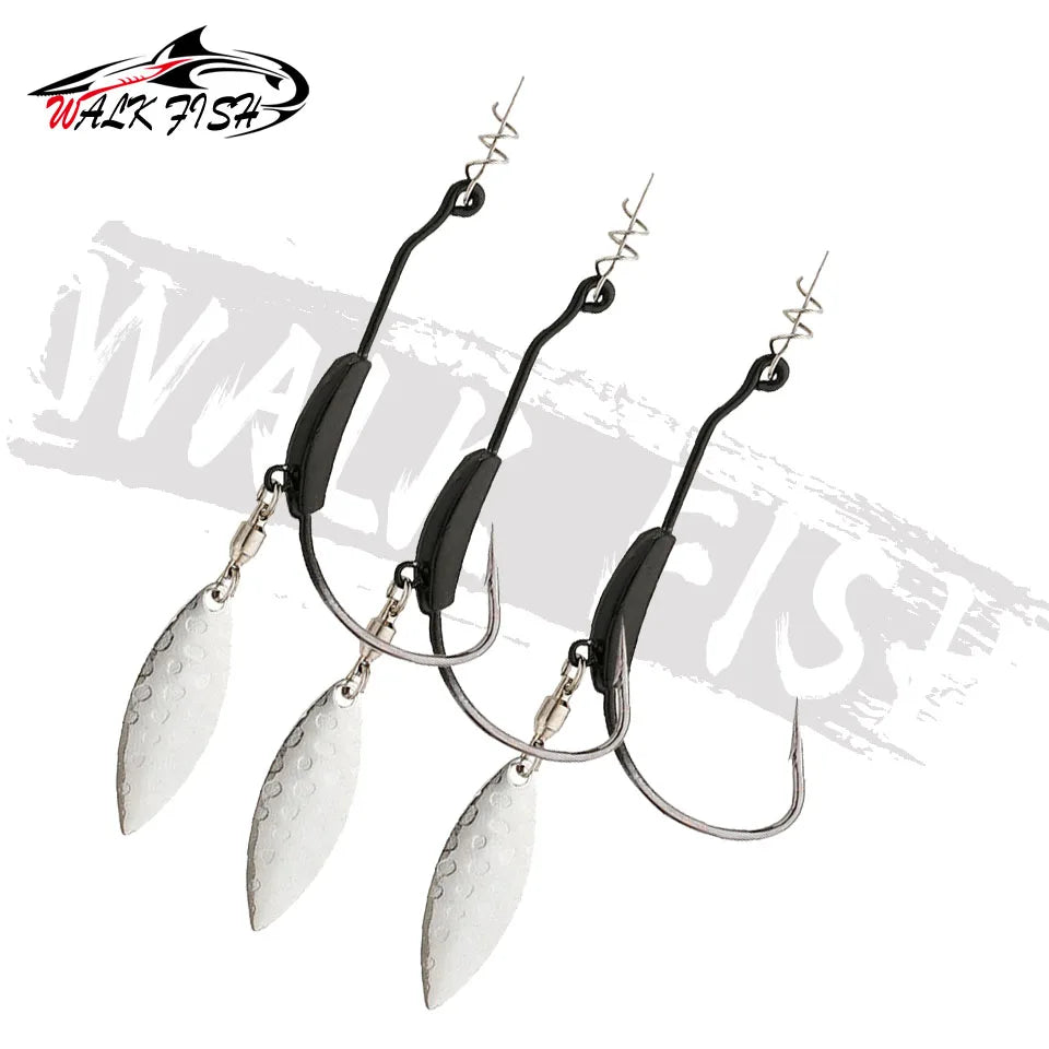 ウェイテッドフック スプーン付き 2〜9g 3本入 WALK FISH / ウォークフィッシュ