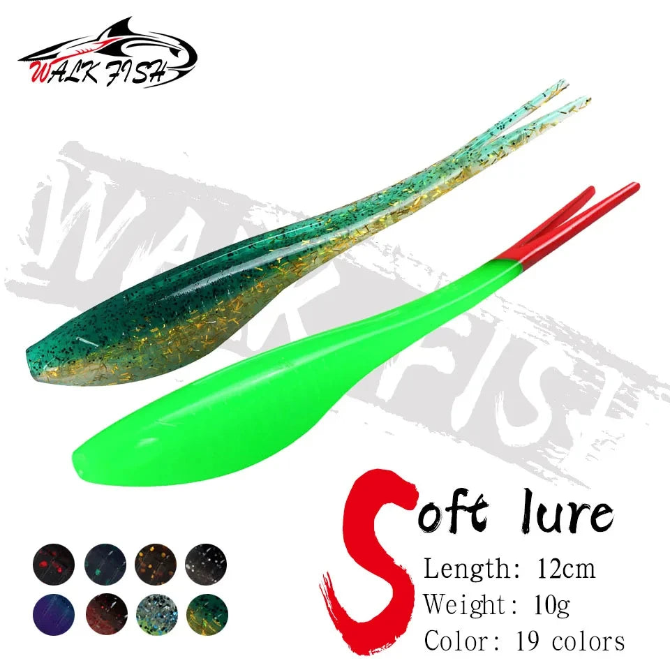 スプリットテールワーム 120mm 10g フローティング 5本入 WALK FISH / ウォークフィッシュ