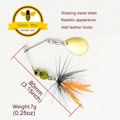 スピナーベイト 80mm 7g フェザー付き WALK FISH / ウォークフィッシュ