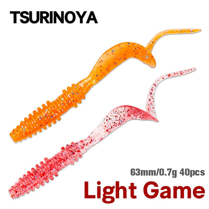 バウンデン グラブワーム 63mm/0.7g 40本入り TSURINOYA / ツリノヤ