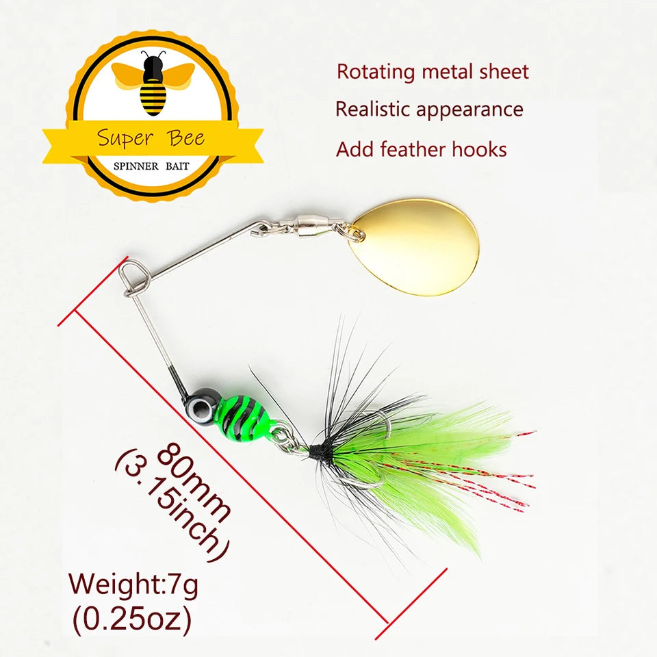 スピナーベイト 80mm 7g フェザー付き WALK FISH / ウォークフィッシュ