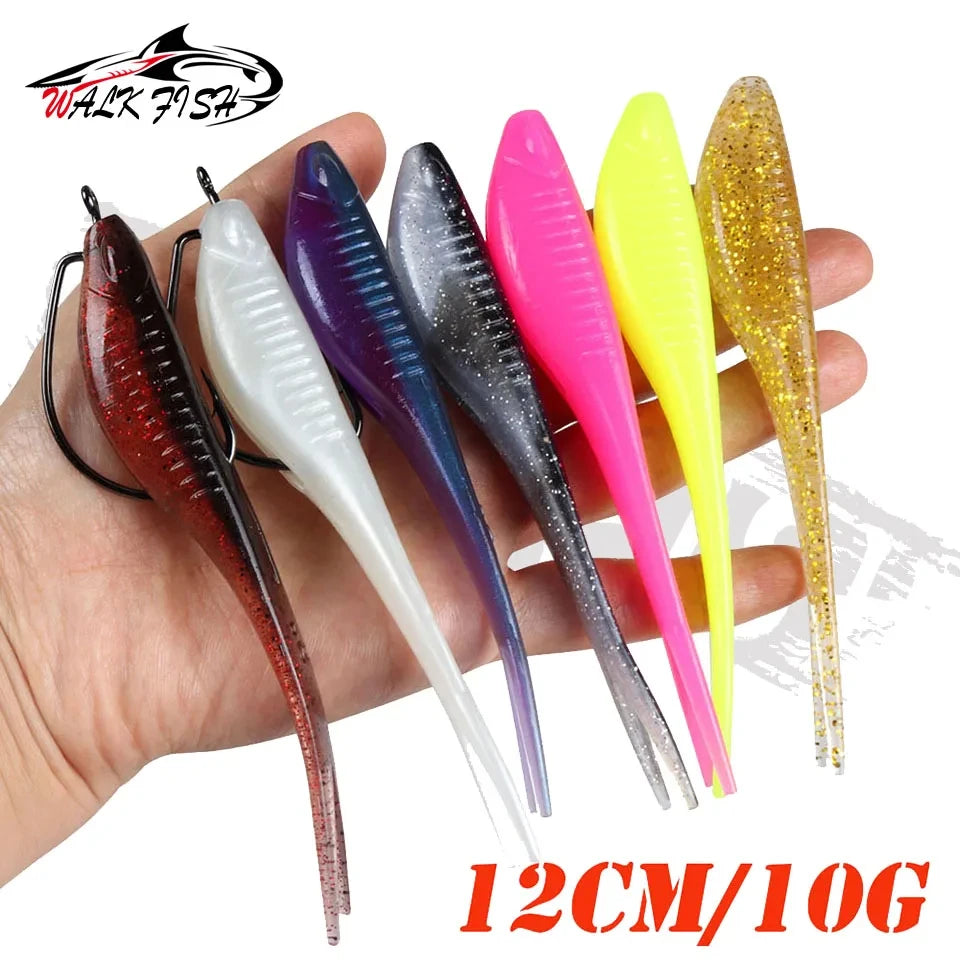 スプリットテールワーム 120mm 10g フローティング 5本入 WALK FISH / ウォークフィッシュ
