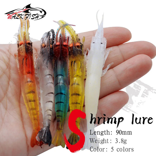 シュリンプワーム 90mm 3.8g 蓄光アイ 5本入 WALK FISH / ウォークフィッシュ