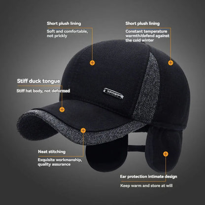 フィッシングキャップ 冬用 耳当て付き WALK FISH / ウォークフィッシュ