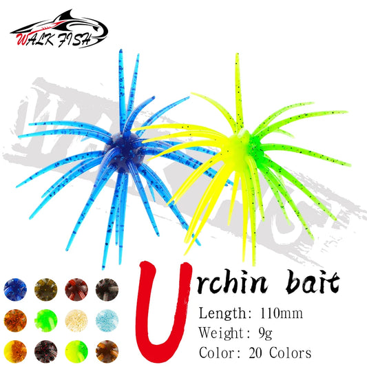ウニ型ワーム 110mm 9g TPE 3個入 全20色 WALK FISH / ウォークフィッシュ