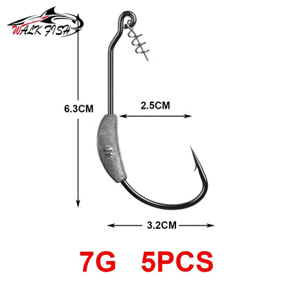 ウェイテッドフック 2〜7g 5本入 WALK FISH / ウォークフィッシュ