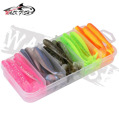 シャッドテールワーム 5〜7cm 50本入 ケース付き WALK FISH / ウォークフィッシュ