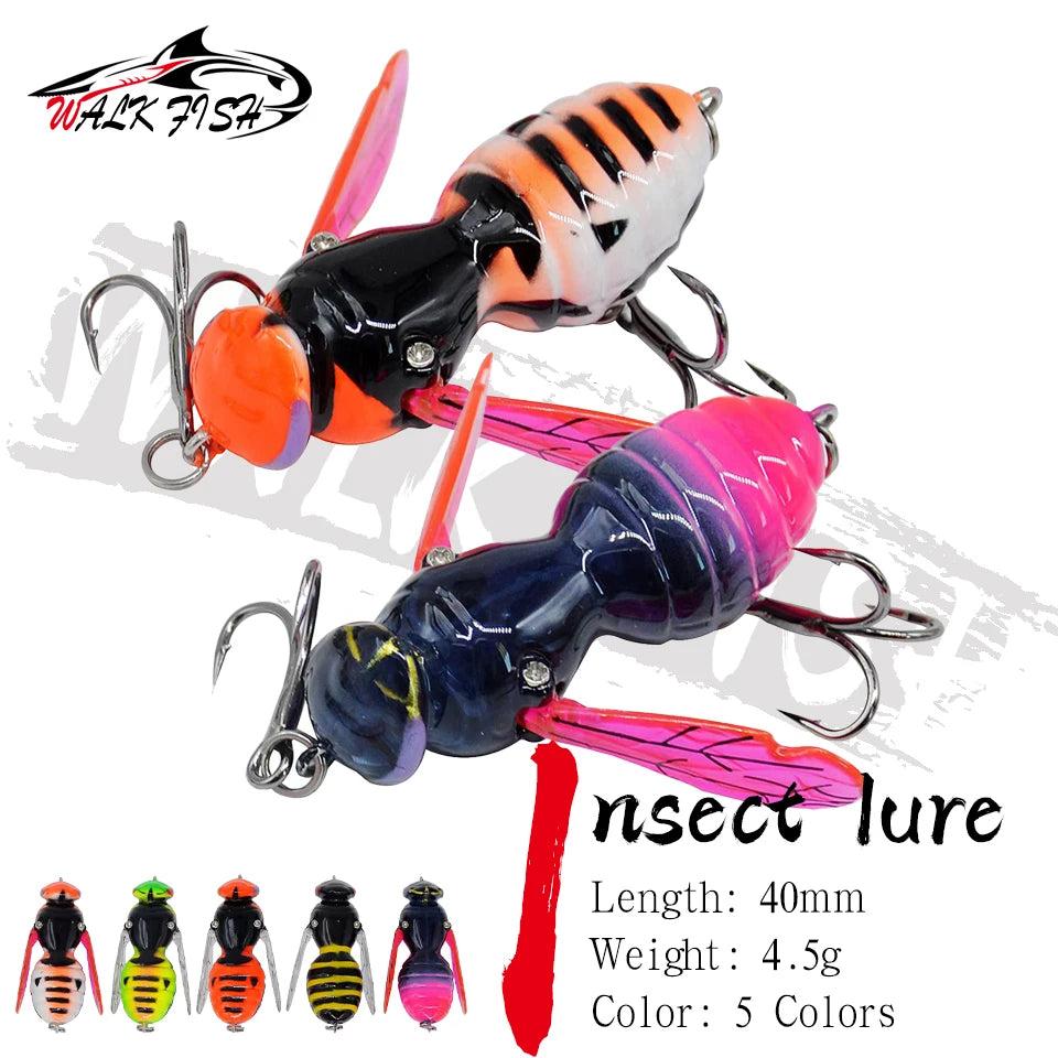 虫型トップウォーター 40mm 4.5g フローティング WALK FISH / ウォークフィッシュ