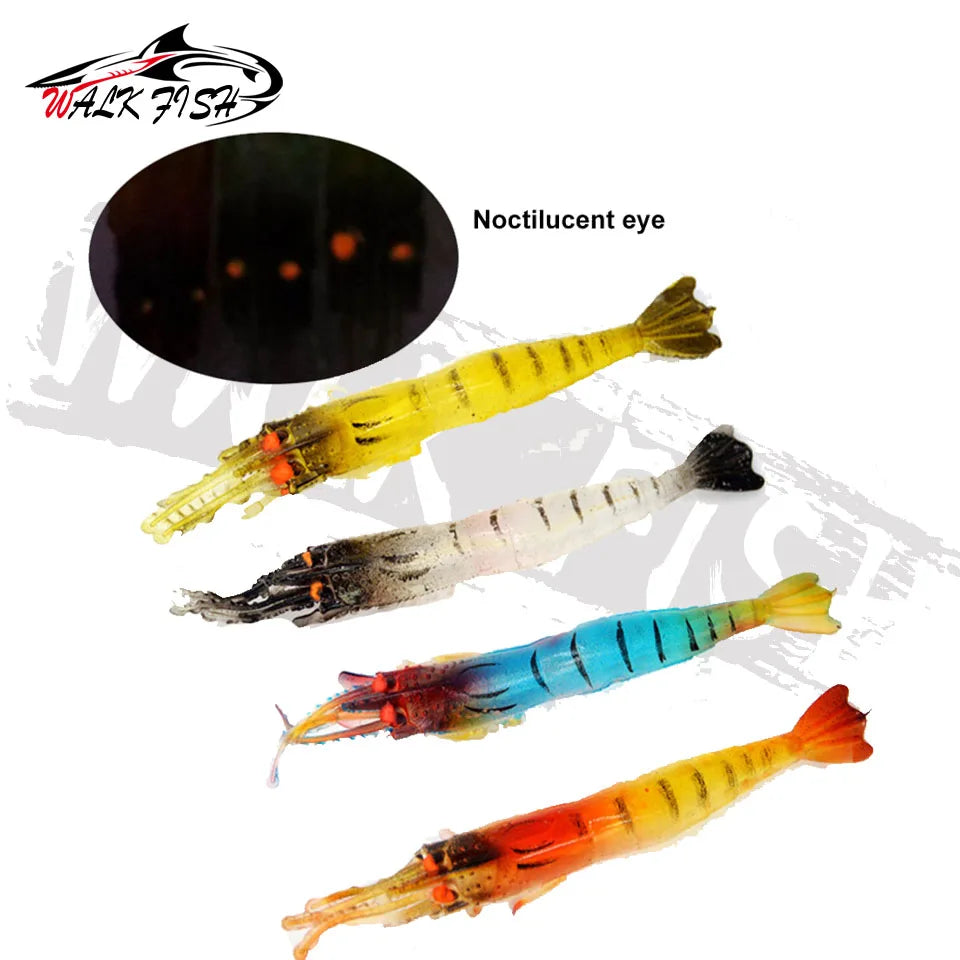 シュリンプワーム 90mm 3.8g 蓄光アイ 5本入 WALK FISH / ウォークフィッシュ