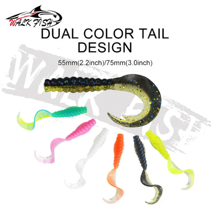 カーリーテールワーム 55/75mm 10本入 WALK FISH / ウォークフィッシュ