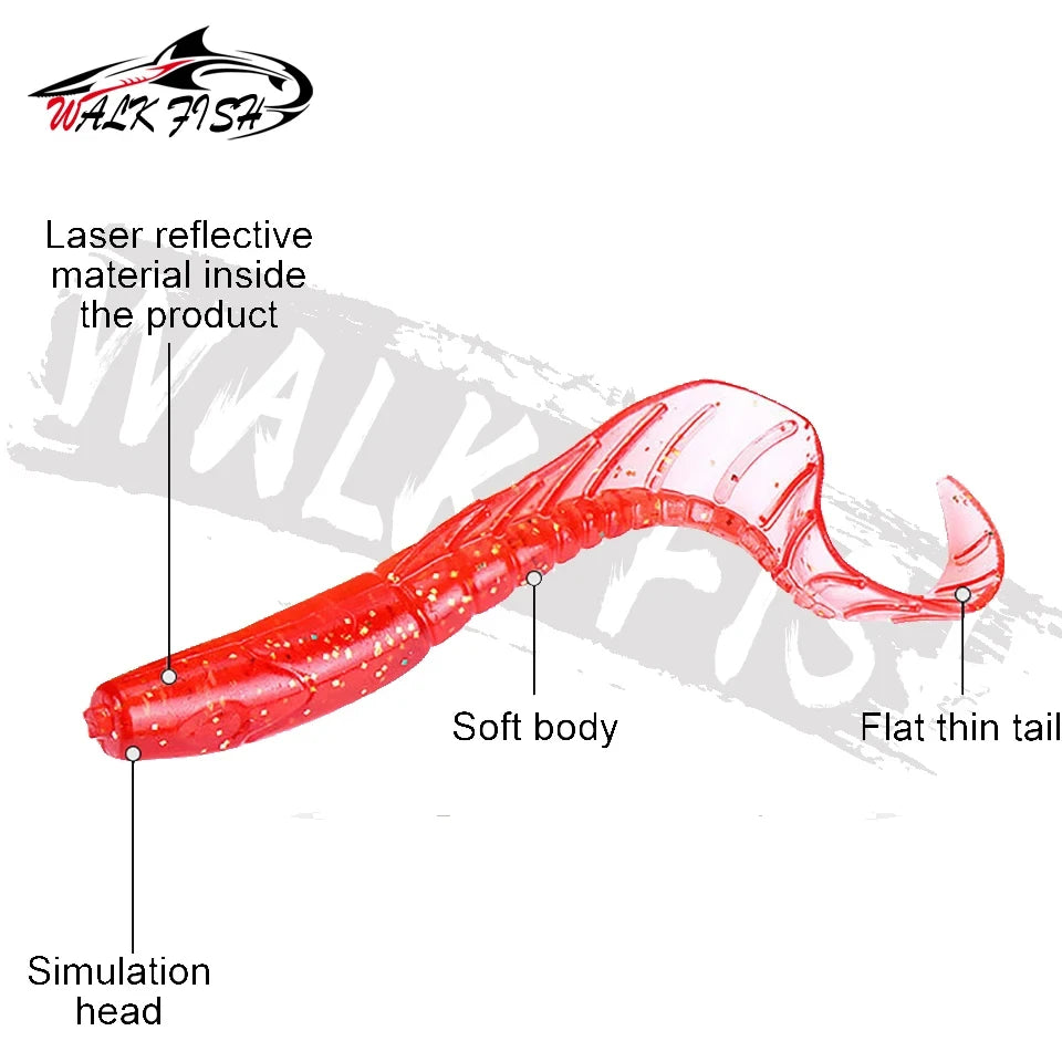 カーリーテールワーム 60/80mm 10本入 全11色 WALK FISH / ウォークフィッシュ