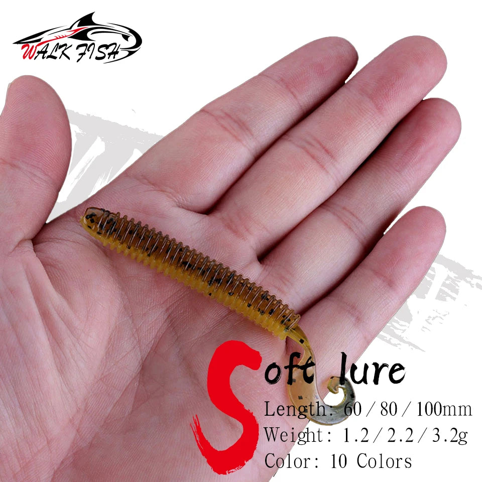 ストレートワーム 6/8/10cm 塩入り WALK FISH / ウォークフィッシュ