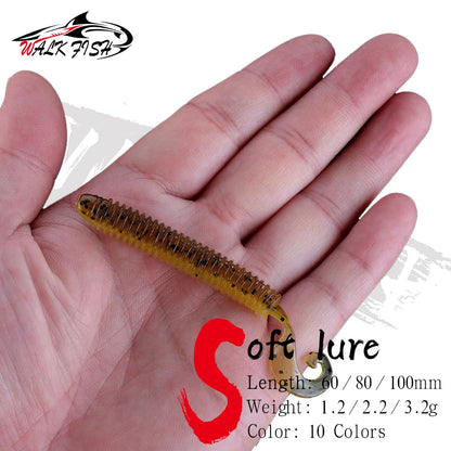 ストレートワーム 6/8/10cm 塩入り WALK FISH / ウォークフィッシュ