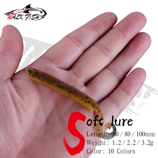 ストレートワーム 6/8/10cm 塩入り WALK FISH / ウォークフィッシュ
