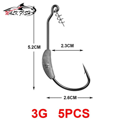ウェイテッドフック 2〜7g 5本入 WALK FISH / ウォークフィッシュ