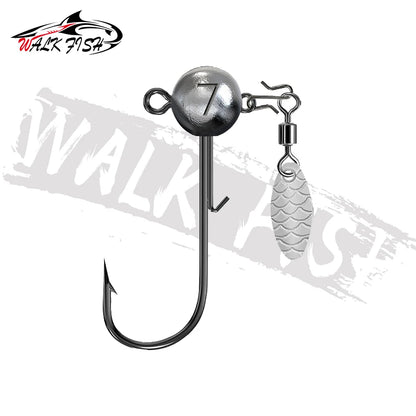ラウンドジグヘッド ブレード付き 3〜15g 5個入 WALK FISH / ウォークフィッシュ