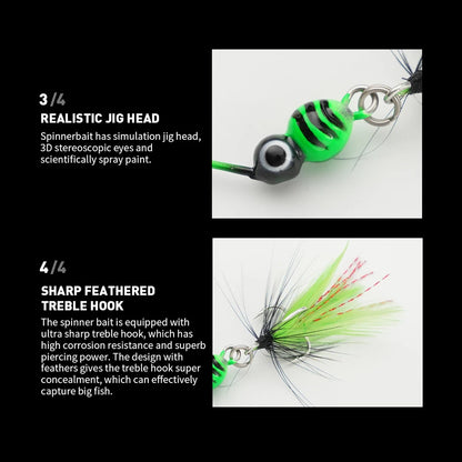 スピナーベイト 80mm 7g フェザー付き WALK FISH / ウォークフィッシュ