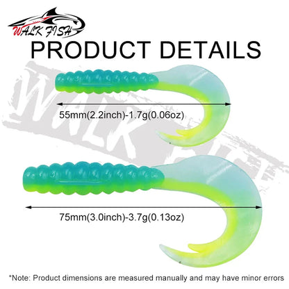 カーリーテールワーム 55/75mm 10本入 WALK FISH / ウォークフィッシュ