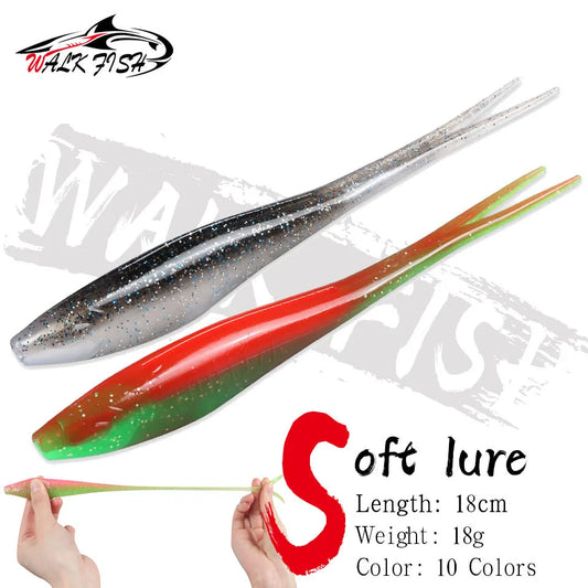 スプリットテールワーム 180mm 18g フローティング 3本入 WALK FISH / ウォークフィッシュ