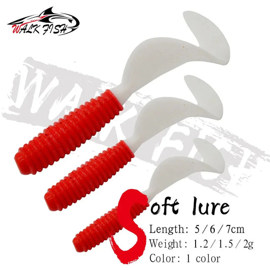 グラブワーム ツインテール 5/6/7cm 10本入 WALK FISH / ウォークフィッシュ