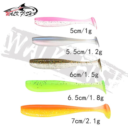 シャッドテールワーム 5〜7cm 50本入 ケース付き WALK FISH / ウォークフィッシュ