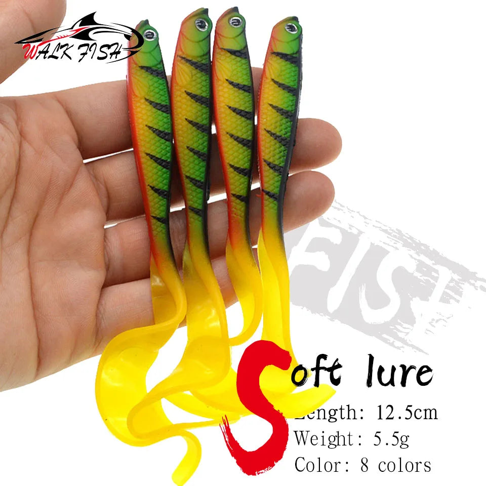 シャッドテールワーム 12.5cm 5.5g 4本入 全8色 WALK FISH / ウォークフィッシュ