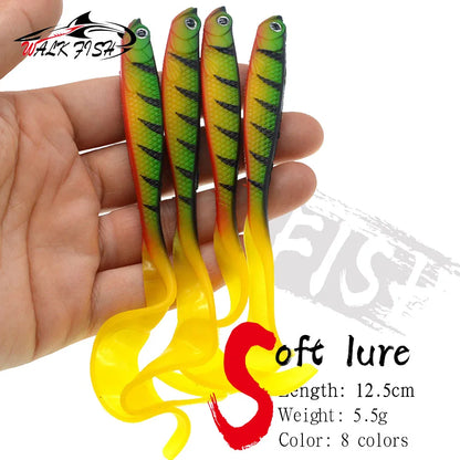 シャッドテールワーム 12.5cm 5.5g 4本入 全8色 WALK FISH / ウォークフィッシュ