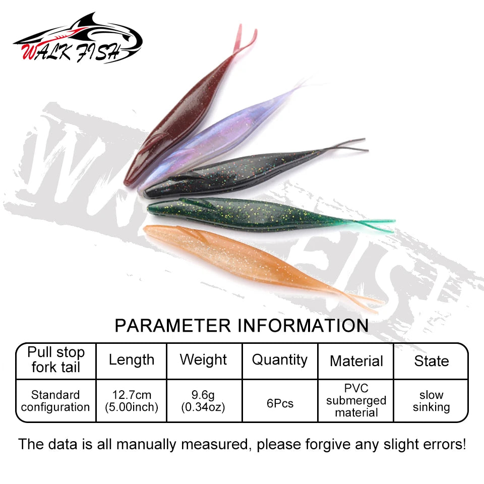 フォークテールワーム 127mm 9.6g 6本入 WALK FISH / ウォークフィッシュ