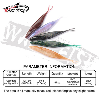 フォークテールワーム 127mm 9.6g 6本入 WALK FISH / ウォークフィッシュ