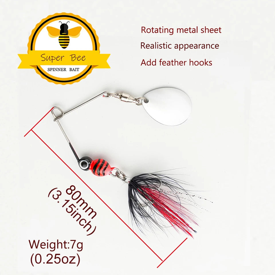 スピナーベイト 80mm 7g フェザー付き WALK FISH / ウォークフィッシュ