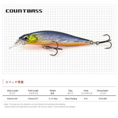 シルバークリークミノー 63mm/5g COUNTBASS / カウントバス