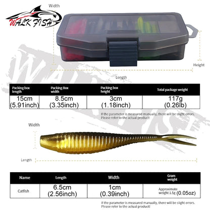 ソフトルアーセット 61点 ケース付き WALK FISH / ウォークフィッシュ