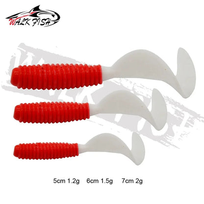 グラブワーム ツインテール 5/6/7cm 10本入 WALK FISH / ウォークフィッシュ