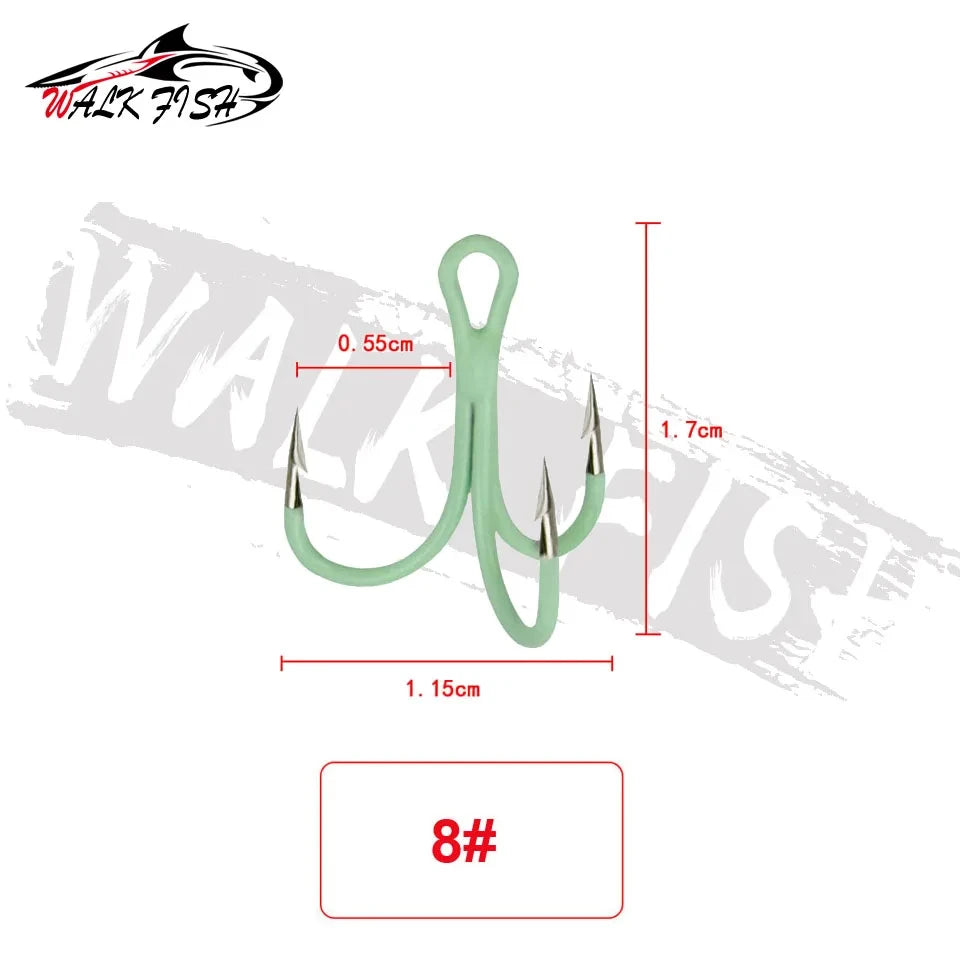 トレブルフック 蓄光 2/4/6/8/10# 10本入 WALK FISH / ウォークフィッシュ