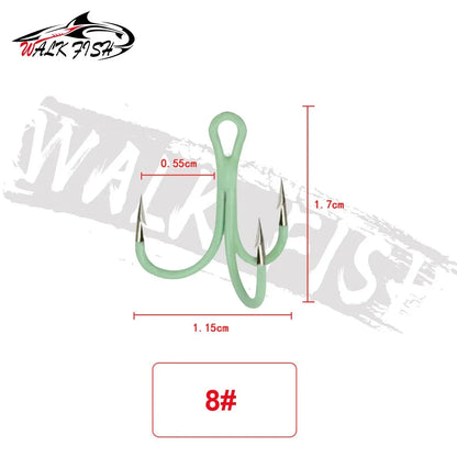 トレブルフック 蓄光 2/4/6/8/10# 10本入 WALK FISH / ウォークフィッシュ