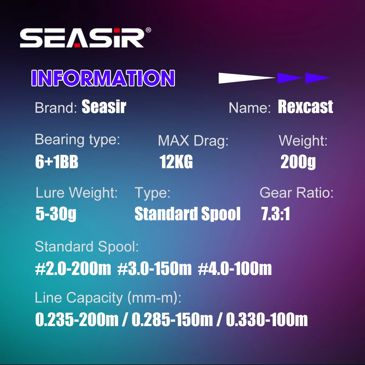 SEASIR / シーサー レックスキャスト ベイトキャスティングリール ギア比7.3:1