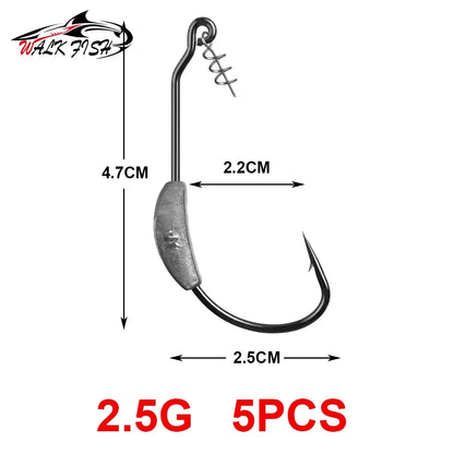 ウェイテッドフック 2〜7g 5本入 WALK FISH / ウォークフィッシュ