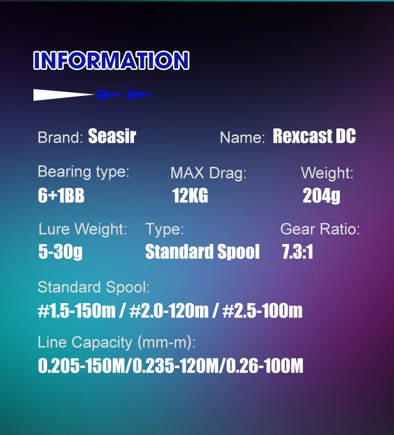 SEASIR / シーサー レックスキャストDC ベイトキャスティングリール ギア比7.3:1
