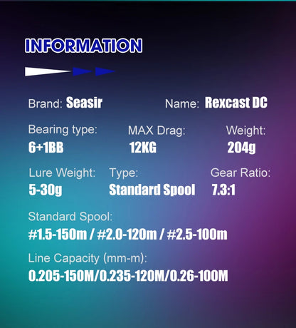 SEASIR / シーサー レックスキャストDC ベイトキャスティングリール ギア比7.3:1