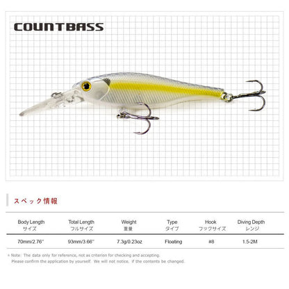 ポインター78 70mm/7.3g COUNTBASS / カウントバス