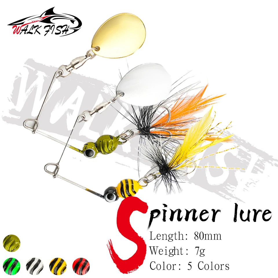 スピナーベイト 80mm 7g フェザー付き WALK FISH / ウォークフィッシュ